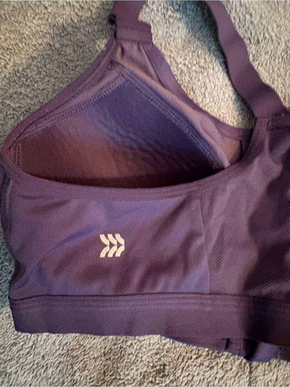 All In Motion Purple Sports Bra 36B Front Zipper Adjustable Straps Padded - Picture 8 of 9